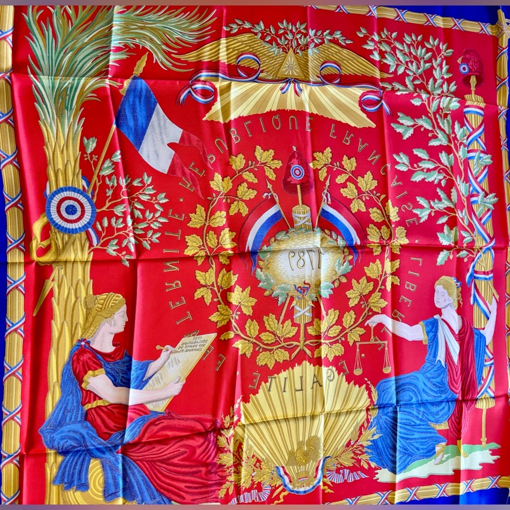 Hermès Scarf "République Française - Liberté, Égalité, Fraternité " 1989 - Picture 6 of 6